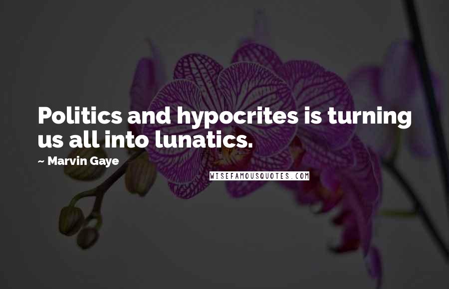 Marvin Gaye Quotes: Politics and hypocrites is turning us all into lunatics.