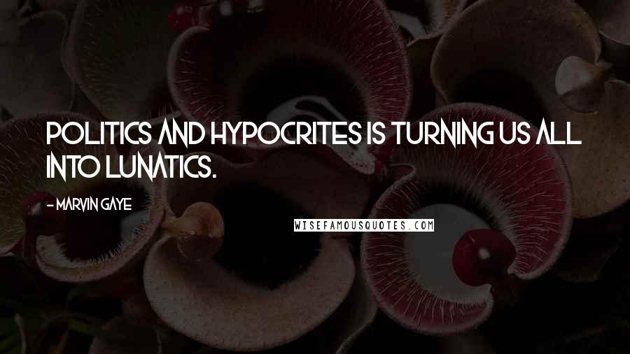 Marvin Gaye Quotes: Politics and hypocrites is turning us all into lunatics.