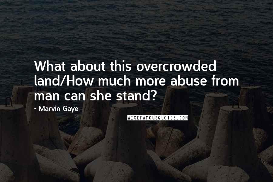 Marvin Gaye Quotes: What about this overcrowded land/How much more abuse from man can she stand?