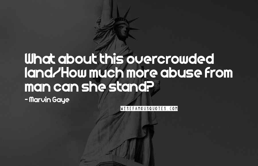 Marvin Gaye Quotes: What about this overcrowded land/How much more abuse from man can she stand?