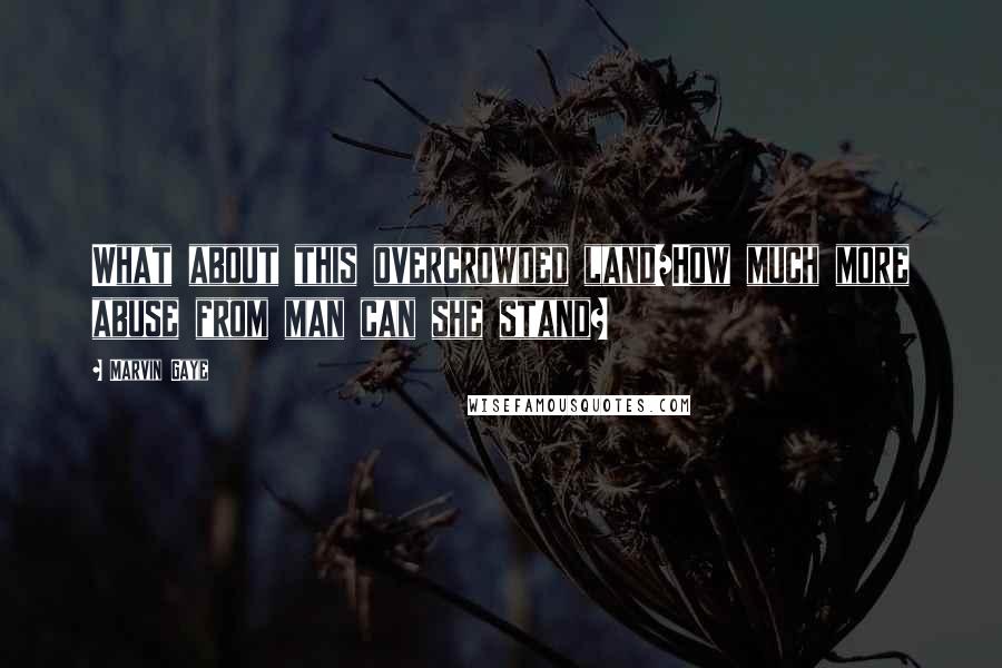 Marvin Gaye Quotes: What about this overcrowded land/How much more abuse from man can she stand?