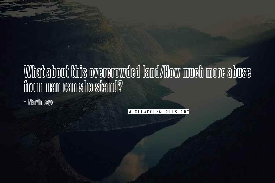 Marvin Gaye Quotes: What about this overcrowded land/How much more abuse from man can she stand?