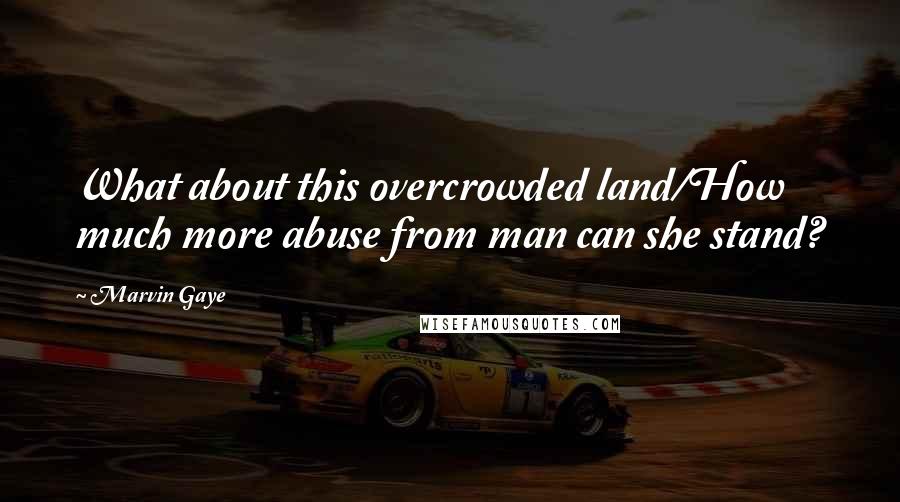 Marvin Gaye Quotes: What about this overcrowded land/How much more abuse from man can she stand?