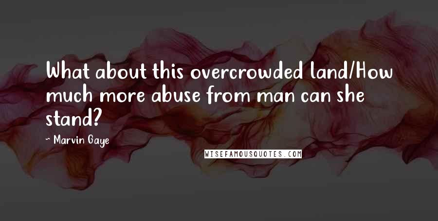 Marvin Gaye Quotes: What about this overcrowded land/How much more abuse from man can she stand?