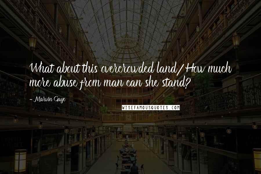 Marvin Gaye Quotes: What about this overcrowded land/How much more abuse from man can she stand?