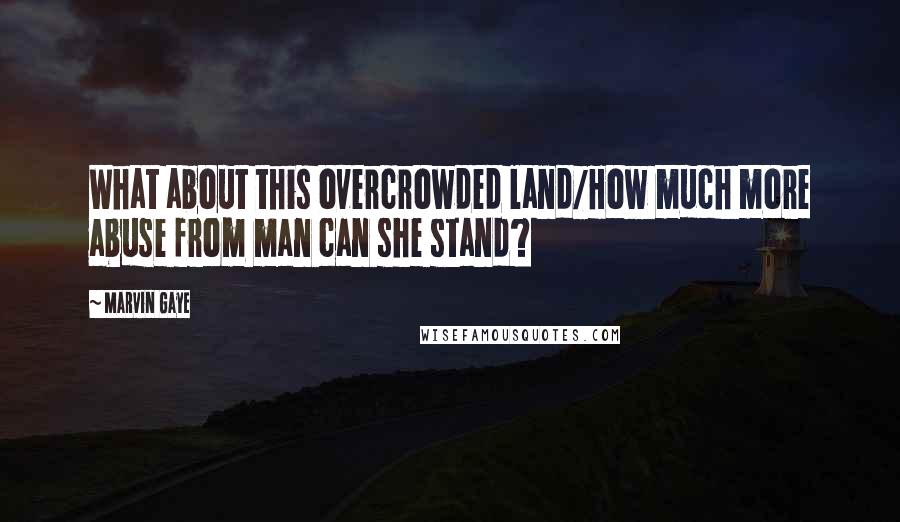 Marvin Gaye Quotes: What about this overcrowded land/How much more abuse from man can she stand?