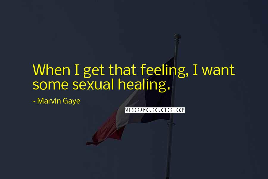 Marvin Gaye Quotes: When I get that feeling, I want some sexual healing.