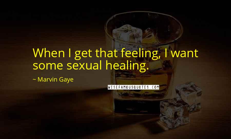 Marvin Gaye Quotes: When I get that feeling, I want some sexual healing.