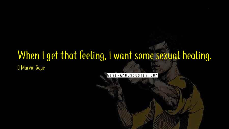 Marvin Gaye Quotes: When I get that feeling, I want some sexual healing.
