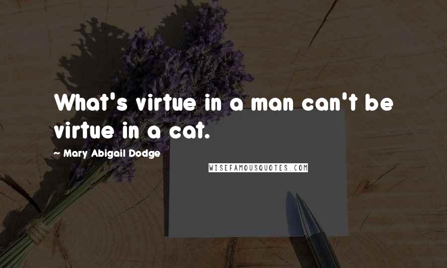 Mary Abigail Dodge Quotes: What's virtue in a man can't be virtue in a cat.