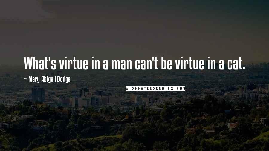 Mary Abigail Dodge Quotes: What's virtue in a man can't be virtue in a cat.