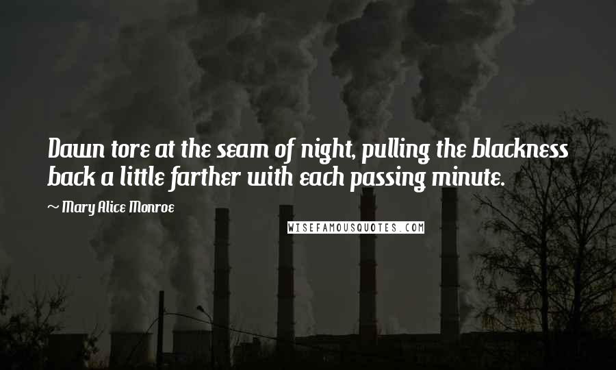 Mary Alice Monroe Quotes: Dawn tore at the seam of night, pulling the blackness back a little farther with each passing minute.