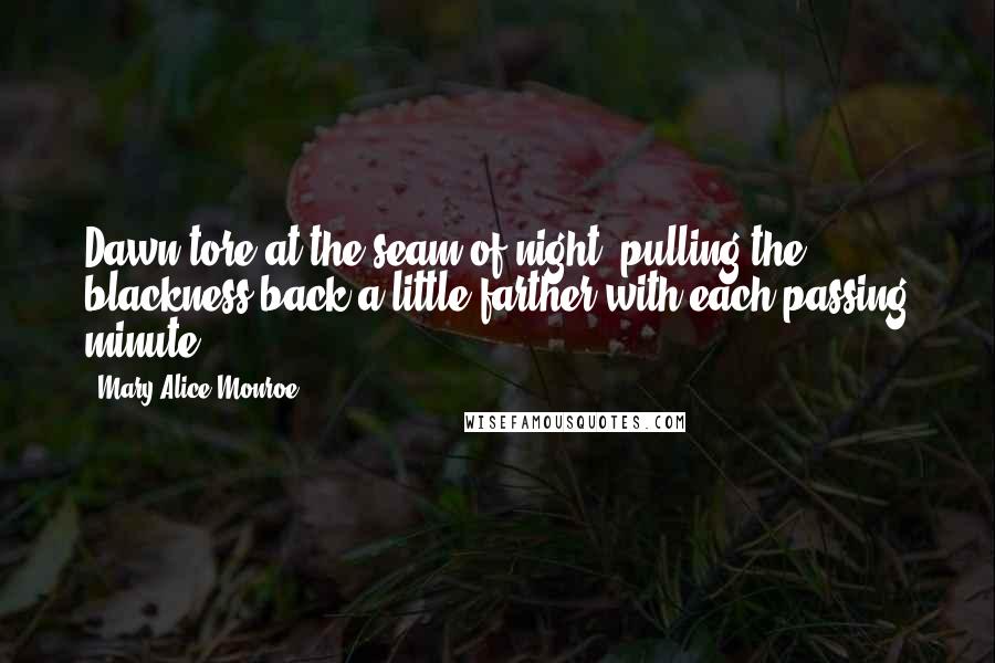 Mary Alice Monroe Quotes: Dawn tore at the seam of night, pulling the blackness back a little farther with each passing minute.