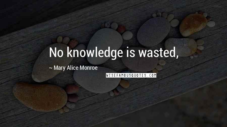 Mary Alice Monroe Quotes: No knowledge is wasted,