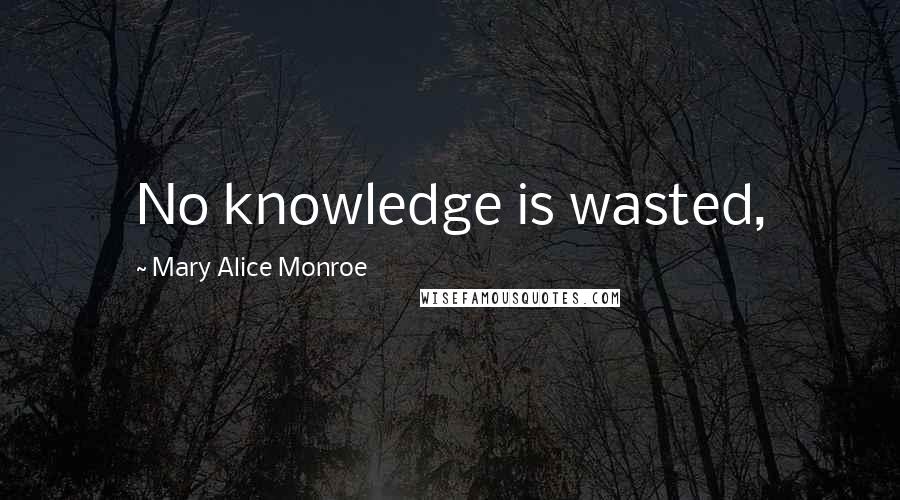 Mary Alice Monroe Quotes: No knowledge is wasted,