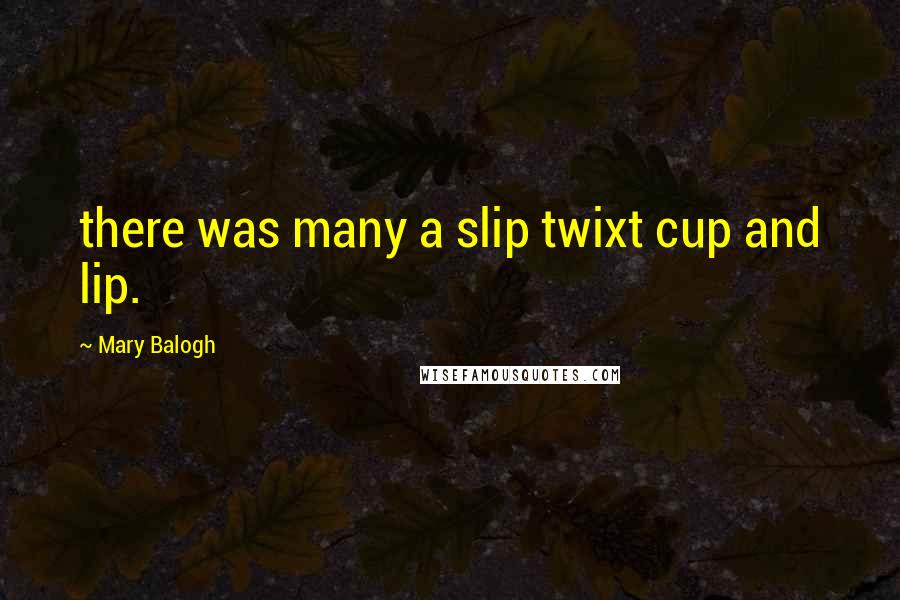 Mary Balogh Quotes: there was many a slip twixt cup and lip.