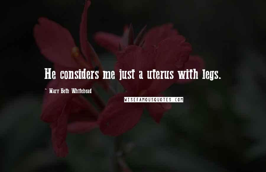 Mary Beth Whitehead Quotes: He considers me just a uterus with legs.