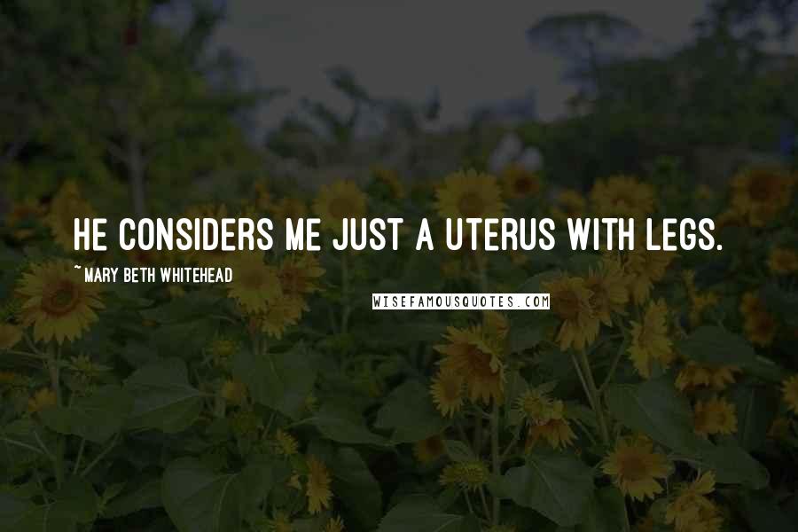 Mary Beth Whitehead Quotes: He considers me just a uterus with legs.