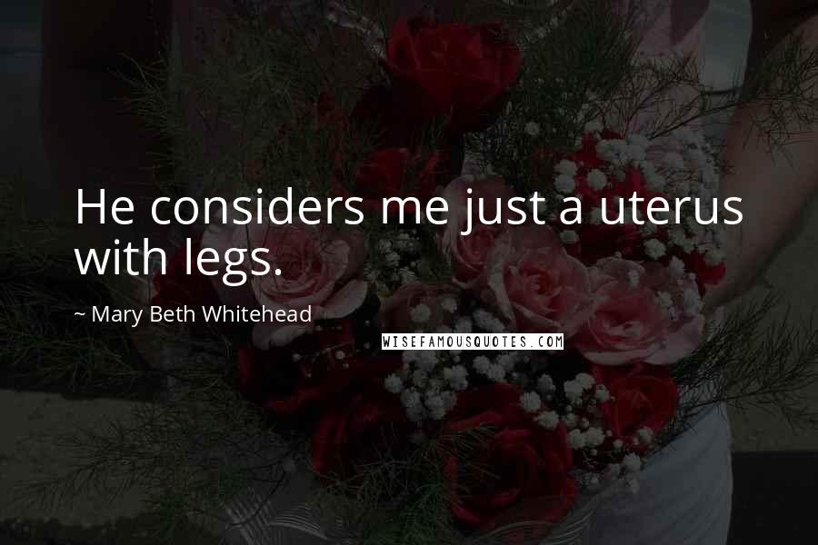 Mary Beth Whitehead Quotes: He considers me just a uterus with legs.