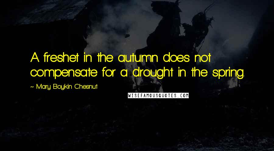 Mary Boykin Chesnut Quotes: A freshet in the autumn does not compensate for a drought in the spring.