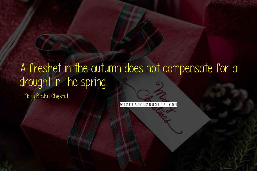 Mary Boykin Chesnut Quotes: A freshet in the autumn does not compensate for a drought in the spring.