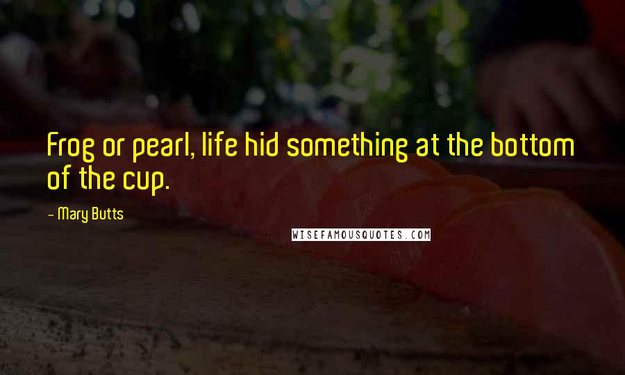 Mary Butts Quotes: Frog or pearl, life hid something at the bottom of the cup.