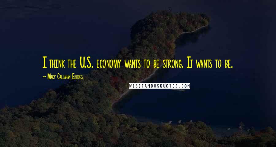 Mary Callahan Erdoes Quotes: I think the U.S. economy wants to be strong. It wants to be.