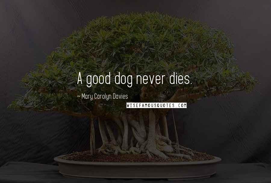 Mary Carolyn Davies Quotes: A good dog never dies.