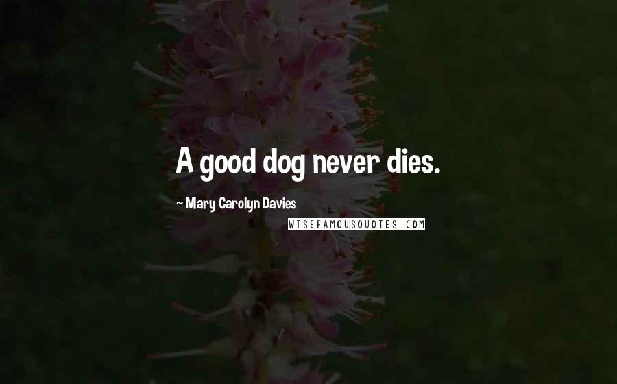 Mary Carolyn Davies Quotes: A good dog never dies.