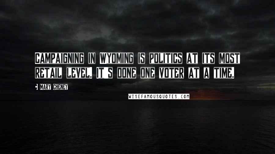 Mary Cheney Quotes: Campaigning in Wyoming is politics at its most retail level. It's done one voter at a time.