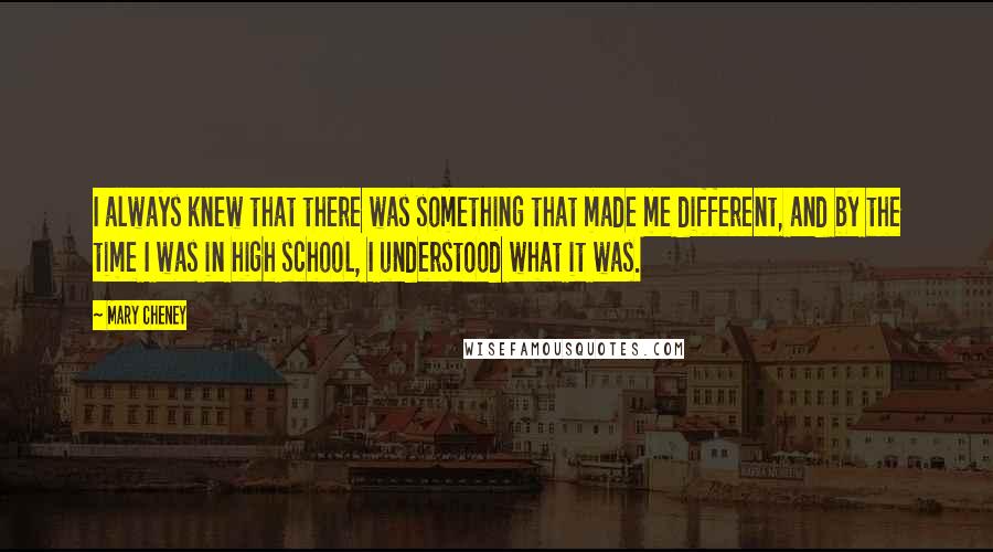 Mary Cheney Quotes: I always knew that there was something that made me different, and by the time I was in high school, I understood what it was.
