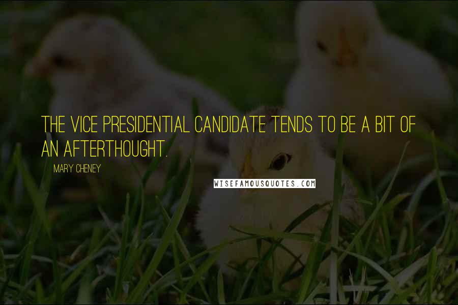 Mary Cheney Quotes: The vice presidential candidate tends to be a bit of an afterthought.