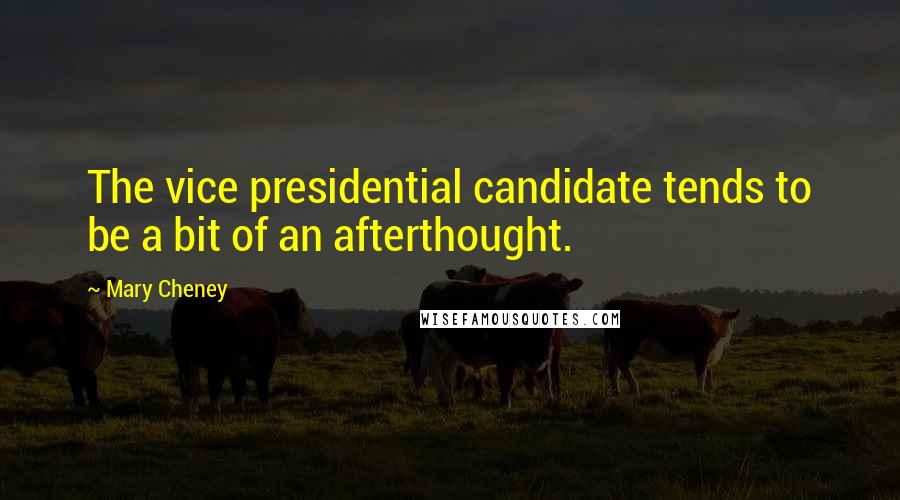 Mary Cheney Quotes: The vice presidential candidate tends to be a bit of an afterthought.