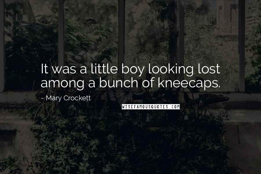 Mary Crockett Quotes: It was a little boy looking lost among a bunch of kneecaps.