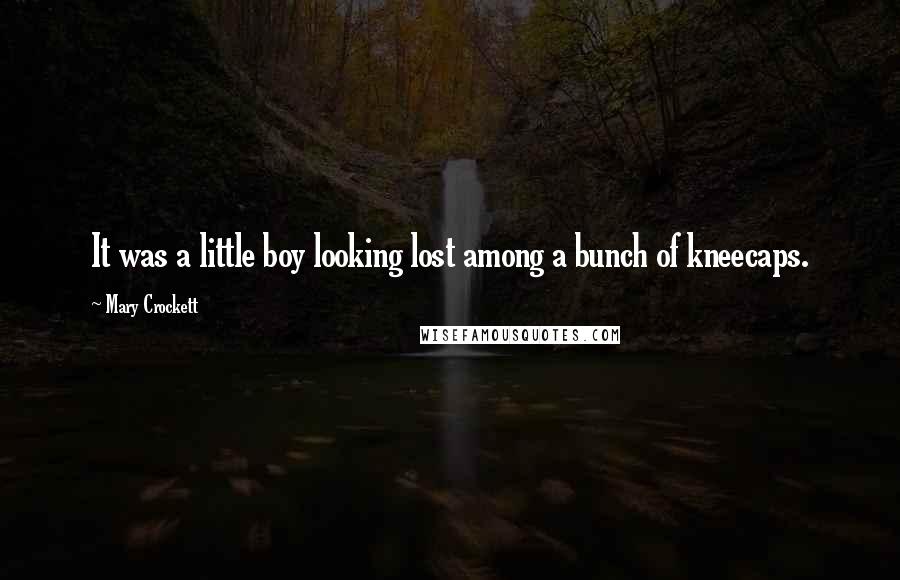 Mary Crockett Quotes: It was a little boy looking lost among a bunch of kneecaps.
