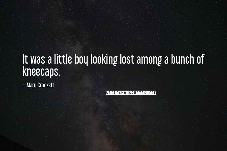 Mary Crockett Quotes: It was a little boy looking lost among a bunch of kneecaps.