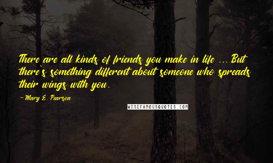 Mary E. Pearson Quotes: There are all kinds of friends you make in life ... But there's something different about someone who spreads their wings with you.