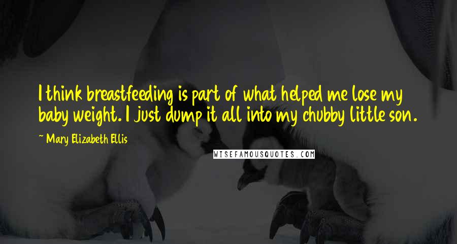 Mary Elizabeth Ellis Quotes: I think breastfeeding is part of what helped me lose my baby weight. I just dump it all into my chubby little son.