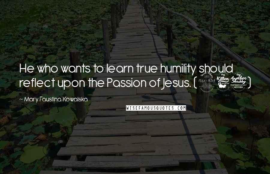 Mary Faustina Kowalska Quotes: He who wants to learn true humility should reflect upon the Passion of Jesus. (267)