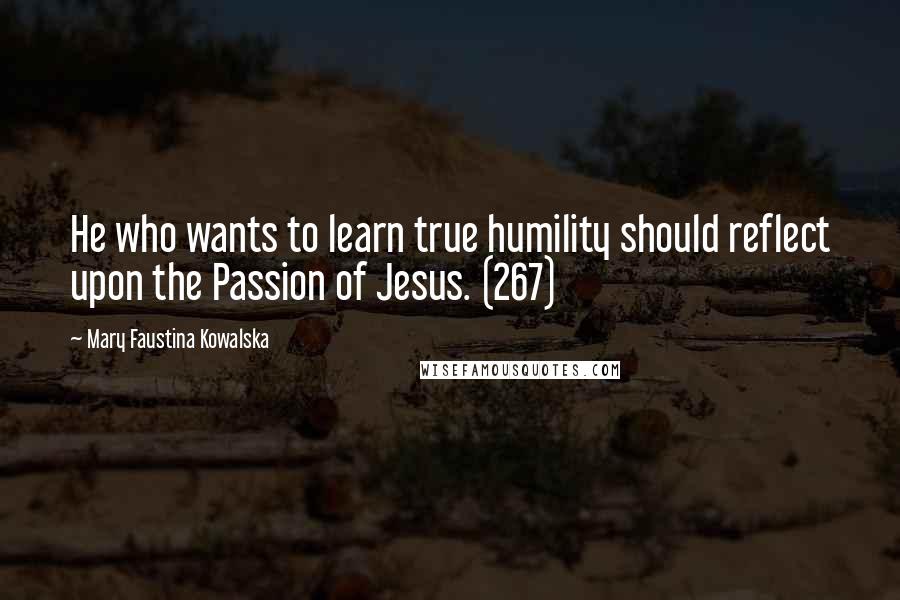 Mary Faustina Kowalska Quotes: He who wants to learn true humility should reflect upon the Passion of Jesus. (267)