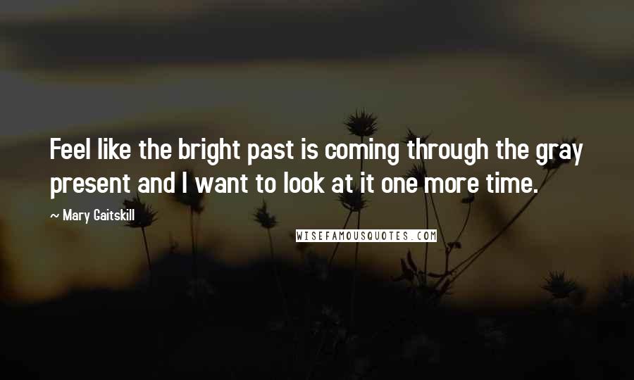 Mary Gaitskill Quotes: Feel like the bright past is coming through the gray present and I want to look at it one more time.