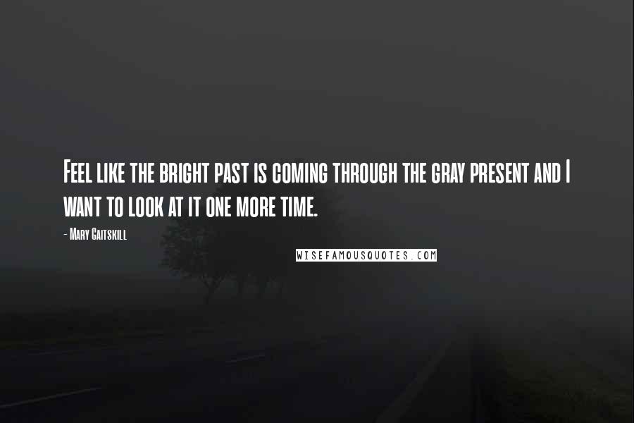 Mary Gaitskill Quotes: Feel like the bright past is coming through the gray present and I want to look at it one more time.