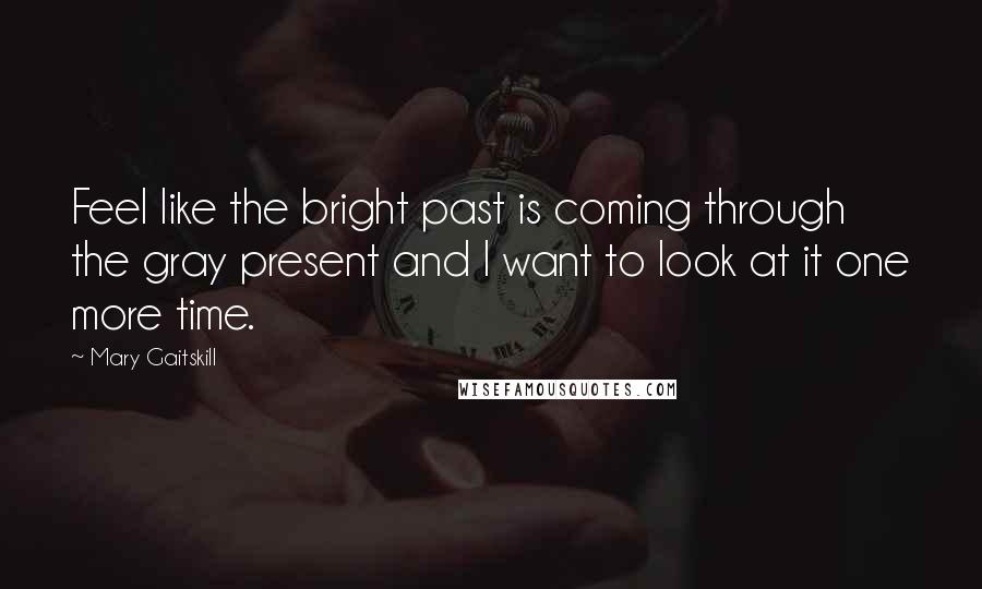 Mary Gaitskill Quotes: Feel like the bright past is coming through the gray present and I want to look at it one more time.