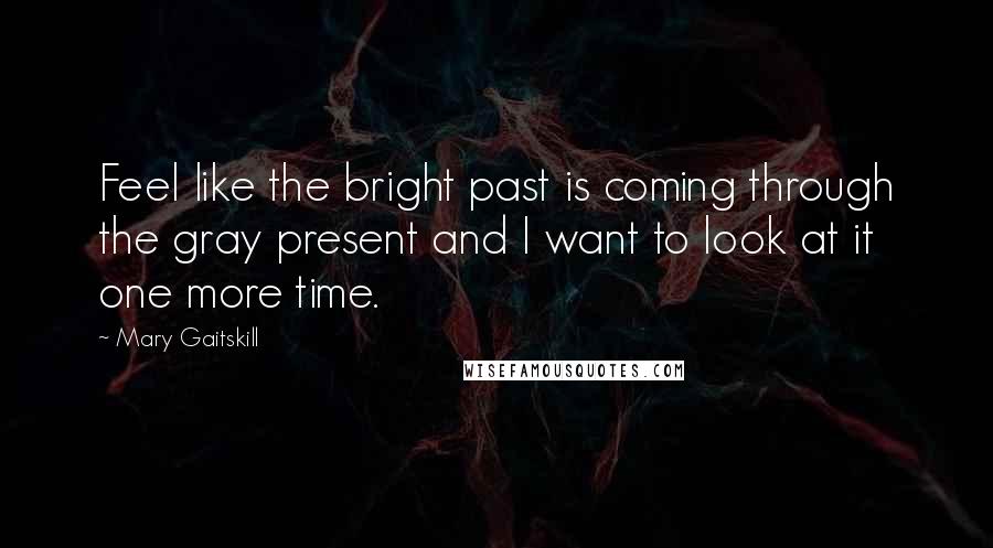 Mary Gaitskill Quotes: Feel like the bright past is coming through the gray present and I want to look at it one more time.