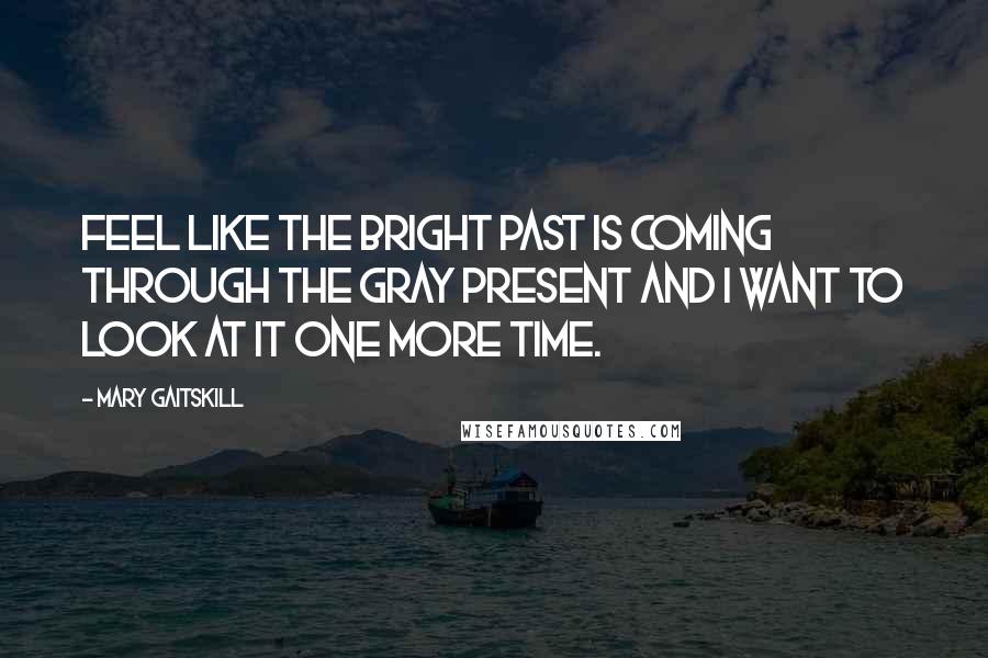 Mary Gaitskill Quotes: Feel like the bright past is coming through the gray present and I want to look at it one more time.