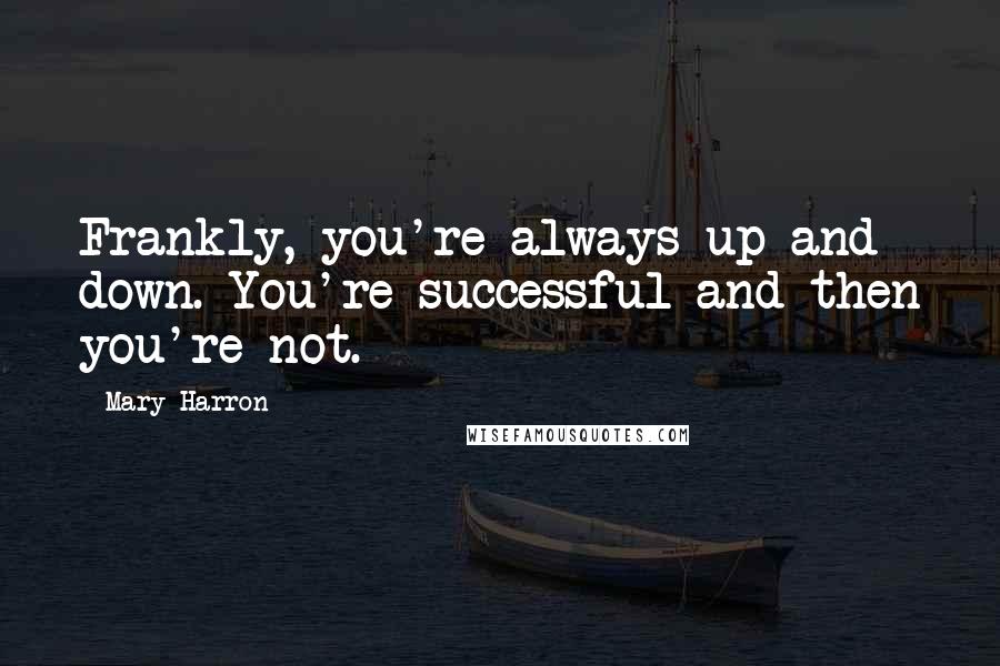 Mary Harron Quotes: Frankly, you're always up and down. You're successful and then you're not.