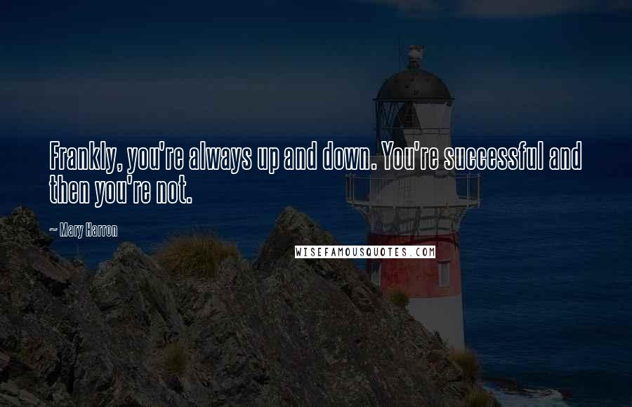 Mary Harron Quotes: Frankly, you're always up and down. You're successful and then you're not.