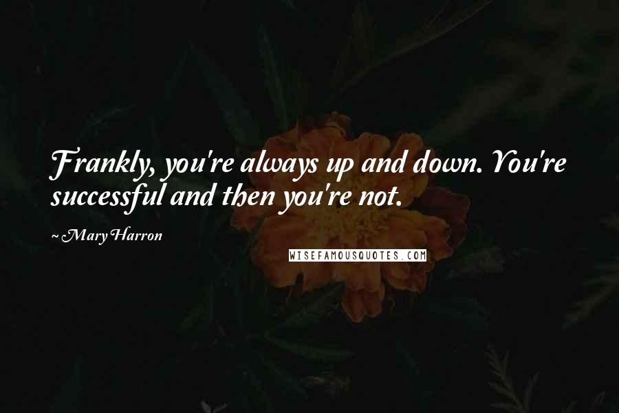 Mary Harron Quotes: Frankly, you're always up and down. You're successful and then you're not.