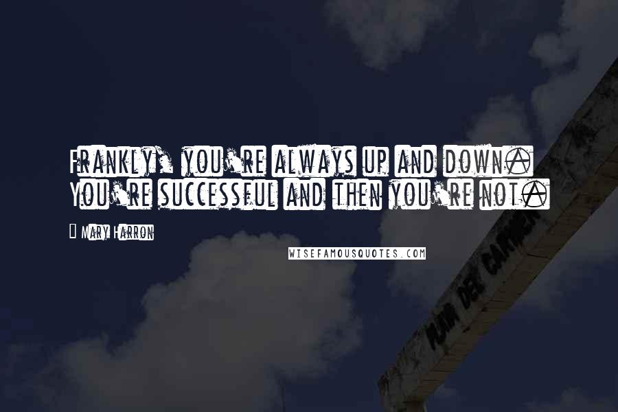 Mary Harron Quotes: Frankly, you're always up and down. You're successful and then you're not.