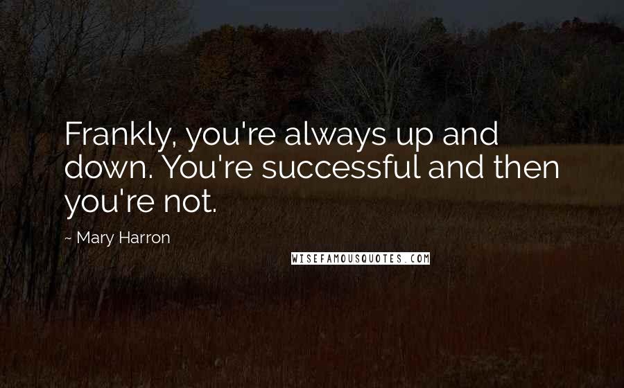 Mary Harron Quotes: Frankly, you're always up and down. You're successful and then you're not.